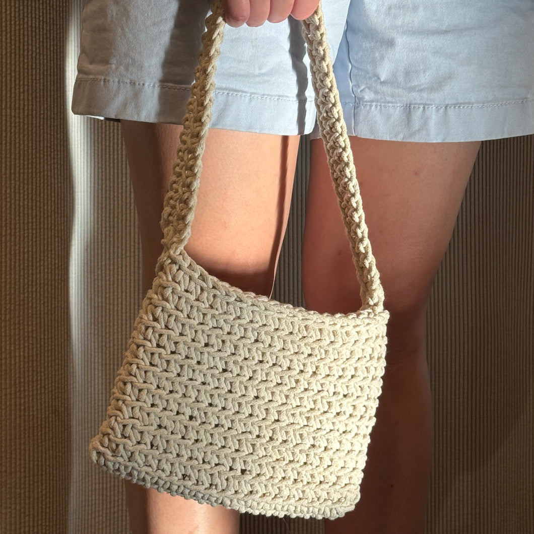 White Crochet Hangbag